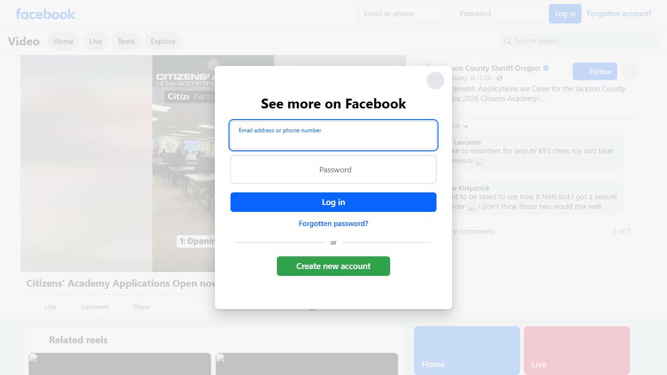 🚨 Announcement: Applications are Open for the Jackson County Sheriff's Office 2026 Citizens Academy! 🚨 The Jackson County Sheriff's Office (JCSO) is excited to announce that applications are now open for the upcoming 2026 session of our annual Citizens Academy! The class runs Tuesday evenings from 5:30-8:30 PM from February 17 - May 12. What’s Included? Each citizen student receives a binder with maps, informational sheets and command staff bios, along with an identification tag and lanyard. The