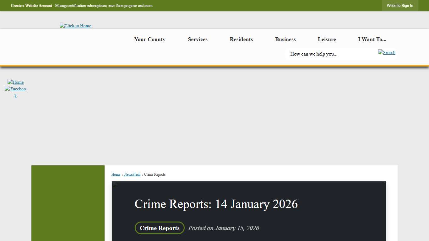 Crime Reports: 14 January 2026 • Jackson County, MS